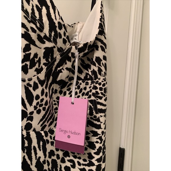 Sergio Hudson Women's Plus Size 2X Leopard Zebra Print Bustier Dress Bla… - Picture 6 of 16